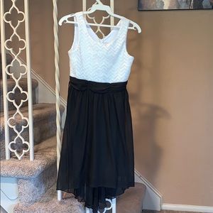 Girls Sequin Black and White Party Dress